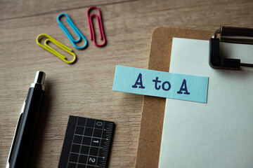 Poster - There is sticky note with the word A to A. It is an abbreviation for Agent to Agent as eye-catching image.