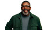 © Carmen - Smiling middle age African-American man wearing green shirt and glasses, isolated on white or transparent background