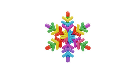 Poster - 3D Rendered Colorful Snowflake With Transparent Background In Winter Season