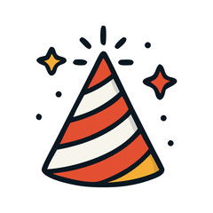 Poster - Festive party hat with sparkling lights, celebrating a joyous occasion.