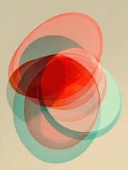 Poster - Overlapping Transparent Shapes Create a Soft Glowing Effect With Harmonious Colors and Delicate Forms in a Visually Appealing Arrangement