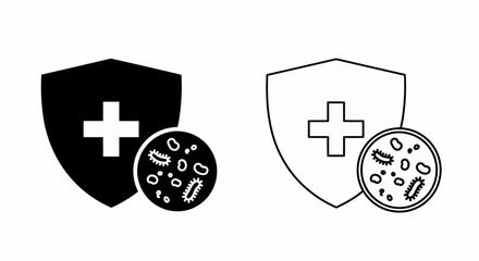 Aufkleber - This high-quality vector image features two minimalist solid black silhouettes on a white background, with fine details, no shadows, and a flat, two-dimensional appearance.