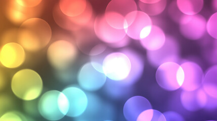 Aufkleber - Colorful light bokeh scattered softly across dark background creating dreamy and vibrant abstract effect with warm and cool tones