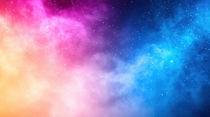Aufkleber - Colorful cosmic nebula with stars, vibrant pink, blue, and yellow hues blend in dreamy space scene full of wonder and beauty