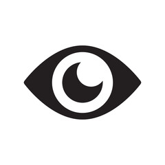 Poster - Crescent eye symbol. Abstract vision icon. Bold eye shape. Vector graphic design.