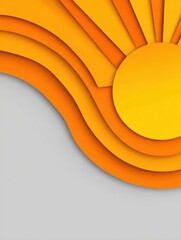 Poster - Layered Paper Cut Sunbeam Design With Clean Space Enhancing Creativity and Aesthetic Appeal