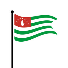 Fototapete - Flag of Abkhazia. Abkhazia flag vector illustration icon design. Fluttering flagpole flag.