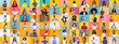 © Prostock-studio - A vibrant collage features diverse individuals in various poses and smiles against colorful backgrounds. Each portrait captures a unique expression of joy and cultural richness.