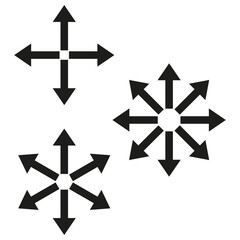 Poster - Crossed arrow sign. Navigation vector shape. Direction pointer icon. Minimal bold design.