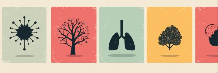 Poster - Visual Representation of Tumor Types and Their Associated Risk Factors Displayed in a Minimalistic Design