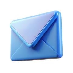 Leinwandbilder - 3d render of a blue envelope icon isolated on transparent background
