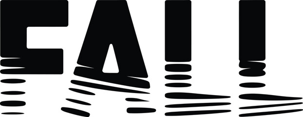 Poster - Bold black and white vector graphic of the word call with creative typography and design elements
