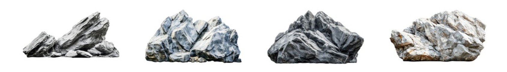 Fototapete - set of sculpted rocks isolated on transparent background