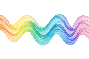 Poster - Abstract colorful wave lines flowing on transparent background, creating a vibrant and dynamic visual effect
