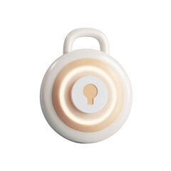 Poster - Modern Elegant 3D Padlock Icon With Security Theme For UI Design Mobile And Web Projects In White And Beige