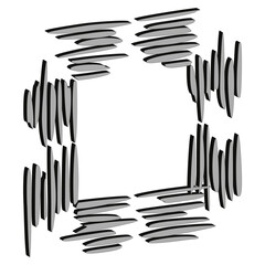 Poster - Brush mark square. Abstract stroke shape. Vector black pattern. Hand drawn icon.