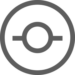 Poster - Gray circle with smaller circle inside and horizontal line through the inner circle design element