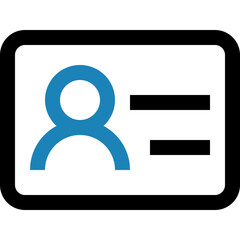 Poster - Identification card icon with rounded corners displaying a user profile and information bars