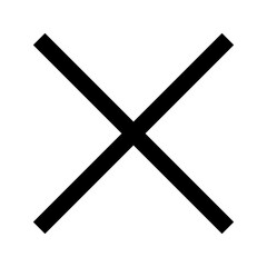 Poster - A simple illustration of a bold black x mark against a white background in a minimalist style design