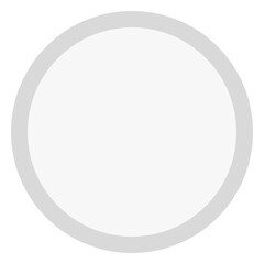 Aufkleber - A simple graphic featuring a pale gray circle with a thick border and a white filled center space element