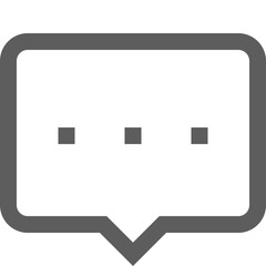 Poster - Gray speech bubble with rounded corners and three square dots indicating a message is loading or typing