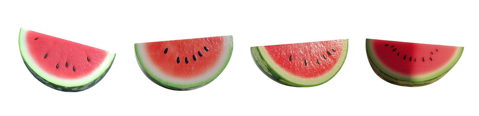 Poster - set of Watermelon slices isolated on transparent background