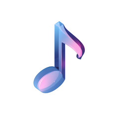 Poster - An Interesting Transparent Gradient PNG Music Note Icon An Exquisite 3D Presentation Artistic Composition With Clean Lines and Bold Contrast