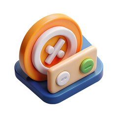 Poster - 3d rendered icon of a percentage symbol with a financial or business theme