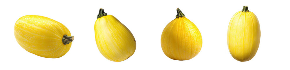 Poster - set of yellow squash displayed isolated on transparent background