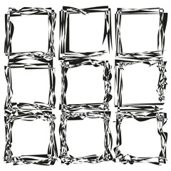 Poster - Glossy frame icon. Abstract square vector. White light shape. Reflection structure.