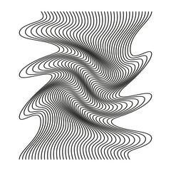 Poster - Abstract wavy lines. Optical illusion effect. Black white motion. Vector modern pattern.