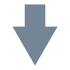 Poster - A simple gray arrow pointing downwards against a white background in a minimalist style illustration