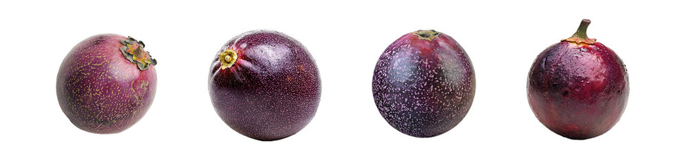 Poster - set of whole passion fruit isolated on transparent background