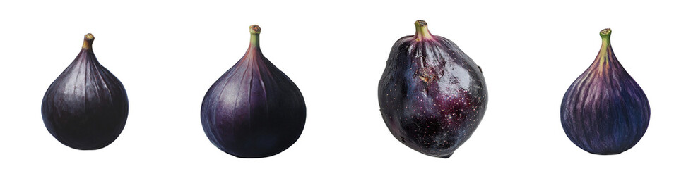 Poster - set of Stages of a fig fruit development on a plain background.