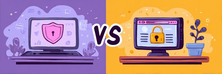 Poster - Comparison of Secure and Insecure Websites Highlighting Differences in Safety Features and User Trust