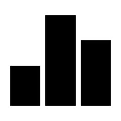 Poster - Black bar graph showing varying heights on a white background representing data visualization exactly