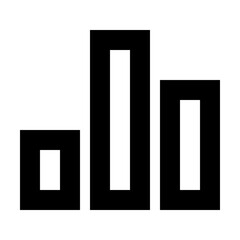 Poster - Black bars of varying heights arranged in ascending order on a white background creating a visual graph