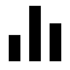 Poster - A simple bar chart showing three bars of different heights on a white background in black color scheme