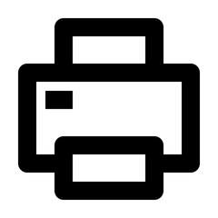 Aufkleber - Illustration of a printer with a bold outline and simple design in black and white colorscheme