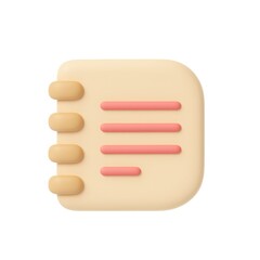 Poster - Beige Notebook with Pink Lines 3D Render