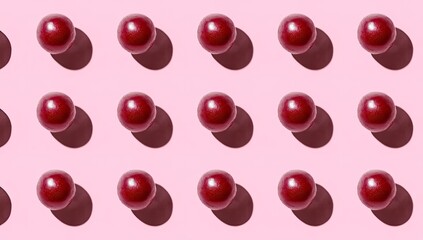 Aufkleber - Repeating pattern of dark red spheres on pink background; top-down view