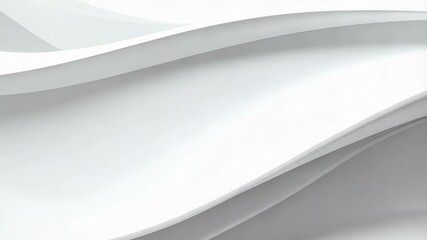 Poster - Abstract curves of pure white with smooth shadows create a sense of flowing movement, elegant minimalism and serene ambiance.