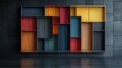 © Lonely - A Vibrant Display of Colorful Rectangular Boxes on an Abstract Background Featuring Warm Tones Fading Elegantly Together in Harmony