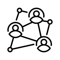 Poster - Collaboration Network line icon. linear style sign for mobile concept and web design. Outline vector icon. Symbol, logo illustration. Vector graphic