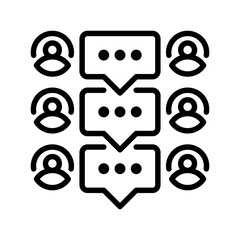 Poster - Discussion Group line icon. linear style sign for mobile concept and web design. Outline vector icon. Symbol, logo illustration. Vector graphic