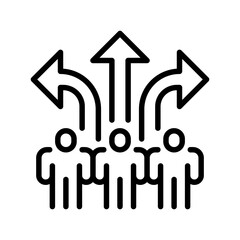 Poster - Team Decision Making line icon. linear style sign for mobile concept and web design. Outline vector icon. Symbol, logo illustration. Vector graphic