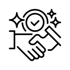 Poster - Handshake Deal line icon. linear style sign for mobile concept and web design. Outline vector icon. Symbol, logo illustration. Vector graphic