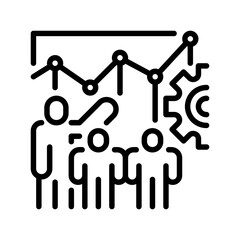 Poster - Training and Development line icon. linear style sign for mobile concept and web design. Outline vector icon. Symbol, logo illustration. Vector graphic