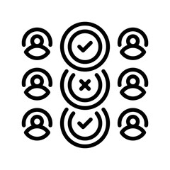 Poster - Group Voting line icon. linear style sign for mobile concept and web design. Outline vector icon. Symbol, logo illustration. Vector graphic