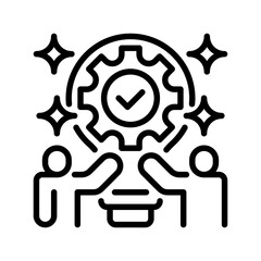Poster - Brainstorming Team line icon. linear style sign for mobile concept and web design. Outline vector icon. Symbol, logo illustration. Vector graphic